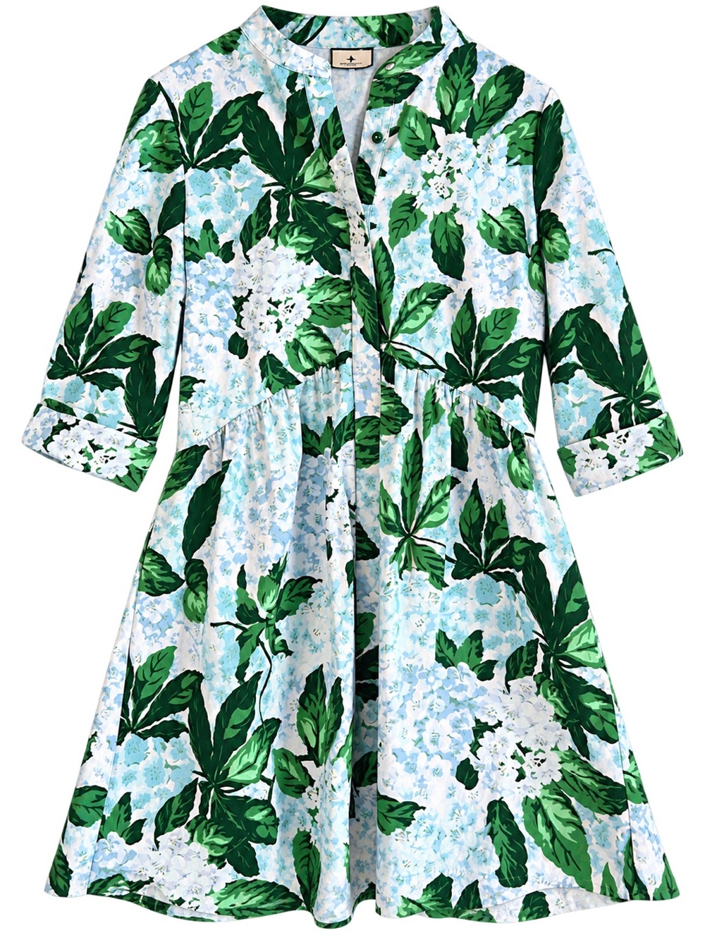 Tuckernuck Royal Shirt Dress Green Blue Floral Botanical Womens Size M